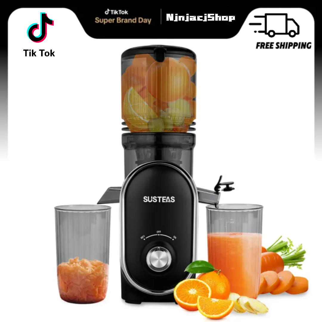 37125312f26a206b1bafd989a390b262 Cold Press Juicer with 5.3" Large Feed Opening Slow Masticating Extractor - Image 1